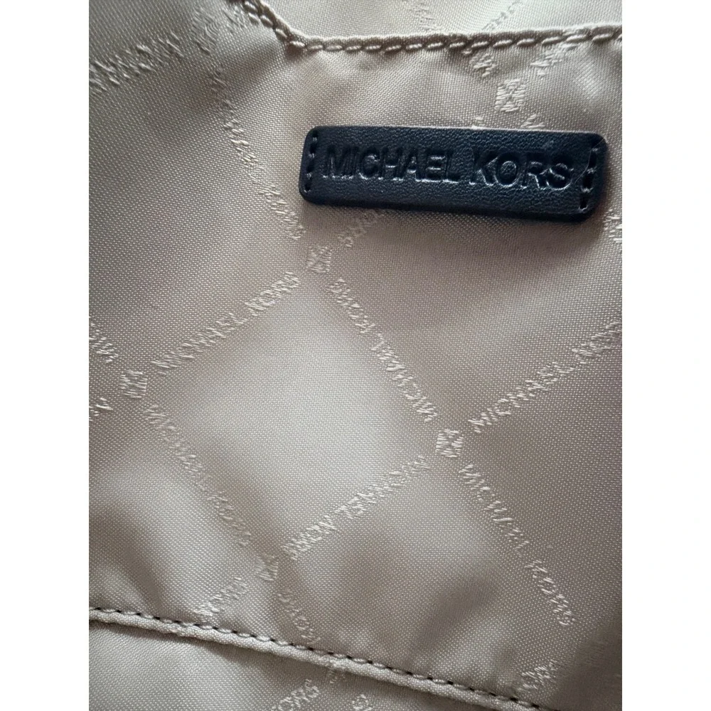 Michael Kors MK Crossbody Bag Small Navy Blue Saffiano Leather Silver Logo